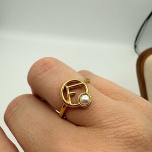 F is for Fendi Pearl Ring Size Medium